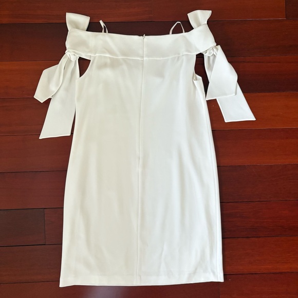 Tibi White Crepe Off the Shoulder Bow Dress - Picture 6 of 14